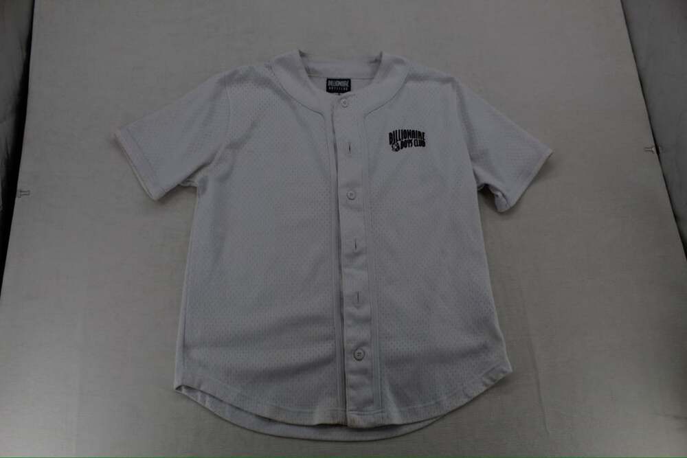 Billionaire Boys Club Cadet Baseball Jersey White Mesh Short Sleeve Size S